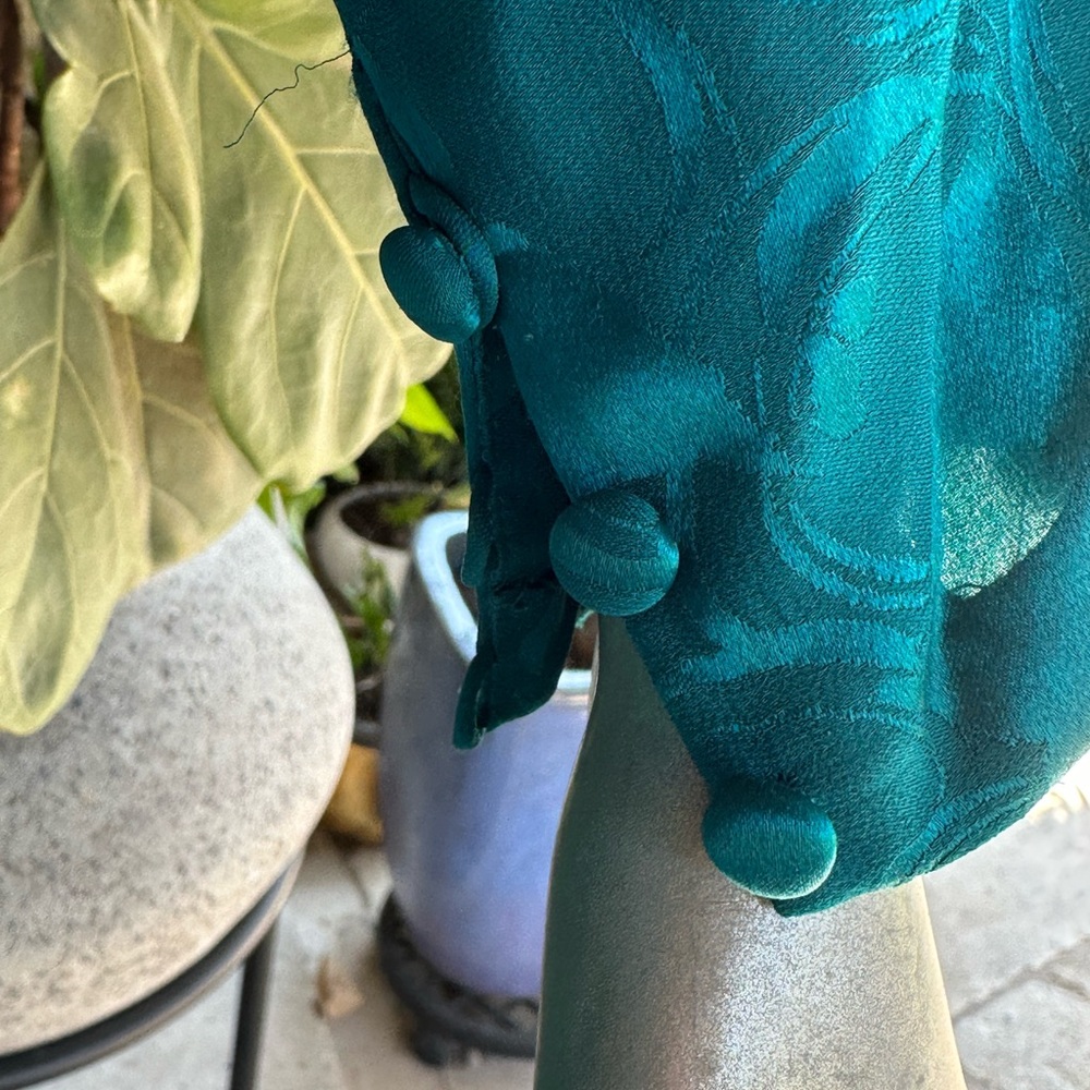 Vintage 1980’s Jade Sequin Silk Dress-6 Stunner! - Picture 4 of 7